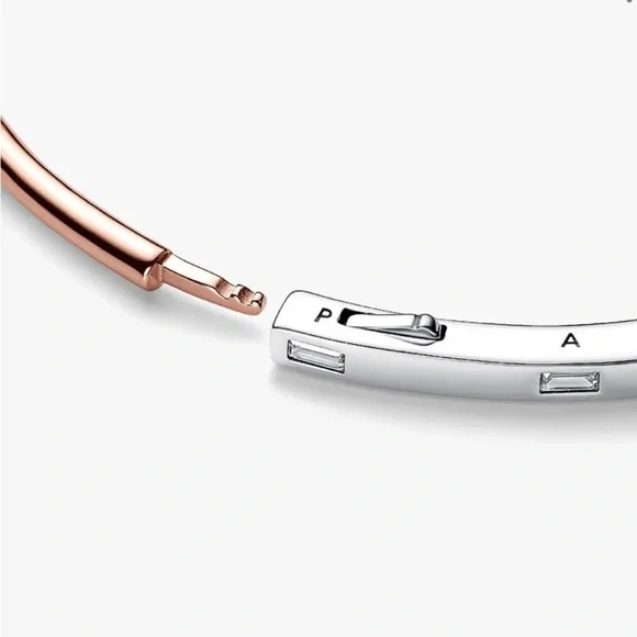 Pandora Rose Gold and Sterling Silver Bangle - Picture 7 of 7